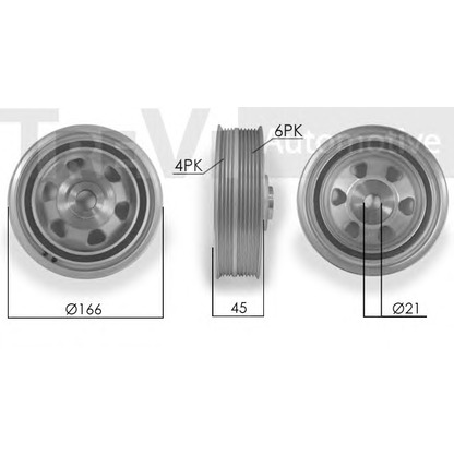 Фото Ременный шкив, коленчатый вал TREVI AUTOMOTIVE PC1049