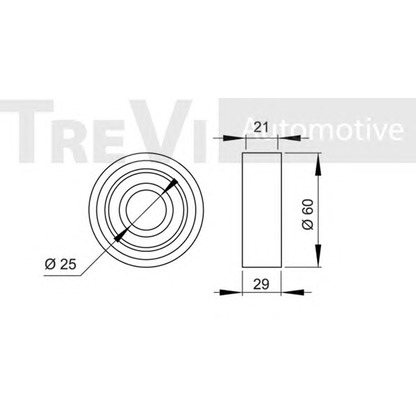 Photo Deflection/Guide Pulley, timing belt TREVI AUTOMOTIVE TD1205