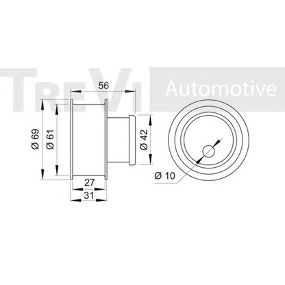 Фото Натяжной ролик, ремень ГРМ TREVI AUTOMOTIVE TD1207