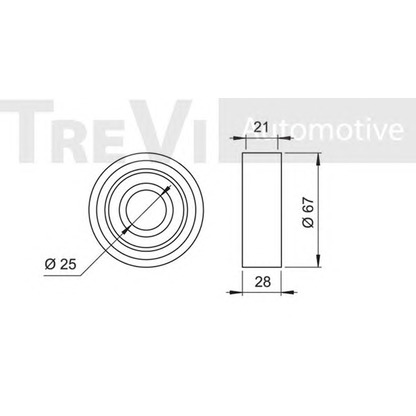 Фото Паразитный / Ведущий ролик, зубчатый ремень TREVI AUTOMOTIVE TD1280