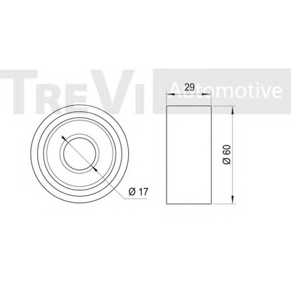 Photo Deflection/Guide Pulley, v-ribbed belt TREVI AUTOMOTIVE TA1615