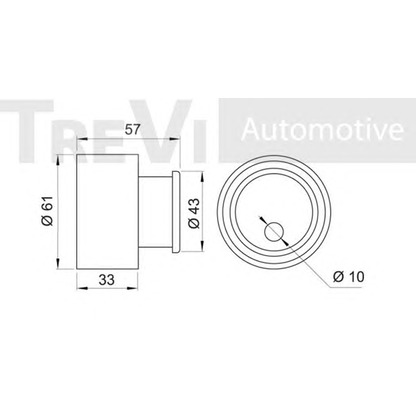 Photo Poulie-tendeur, courroie crantée TREVI AUTOMOTIVE TD1225