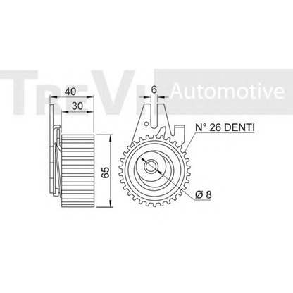 Photo Tensioner Pulley, timing belt TREVI AUTOMOTIVE TD1232