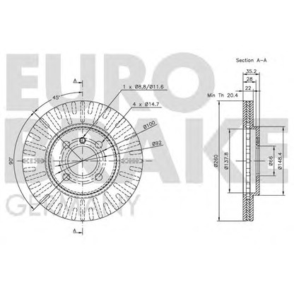 Фото Тормозной диск EUROBRAKE 5815201509
