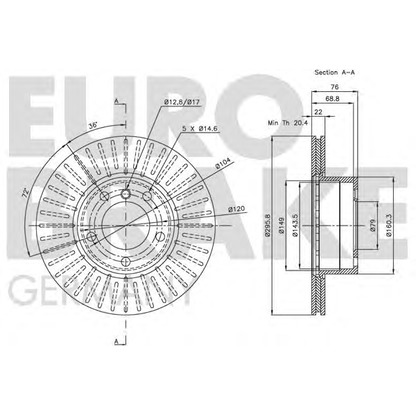 Foto Disco de freno EUROBRAKE 5815201536