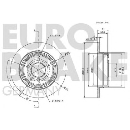 Foto Bremsscheibe EUROBRAKE 5815201537