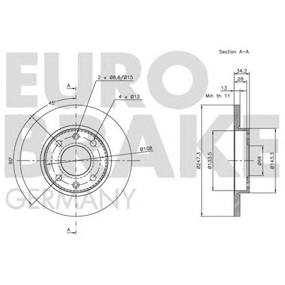 Photo Brake Disc EUROBRAKE 5815201926