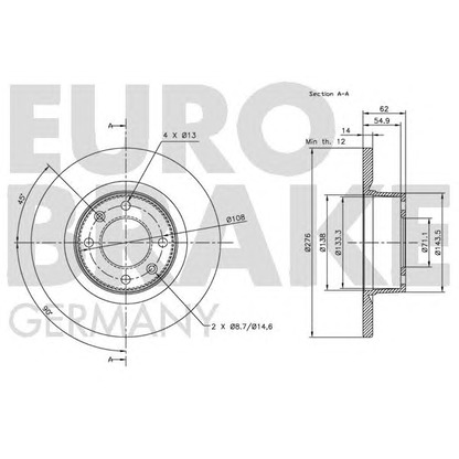 Foto Disco  freno EUROBRAKE 5815201930