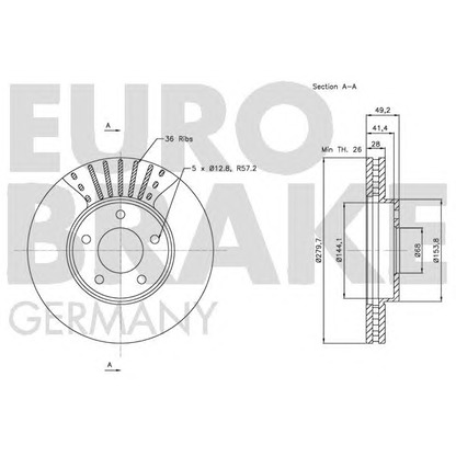 Фото Тормозной диск EUROBRAKE 5815202256