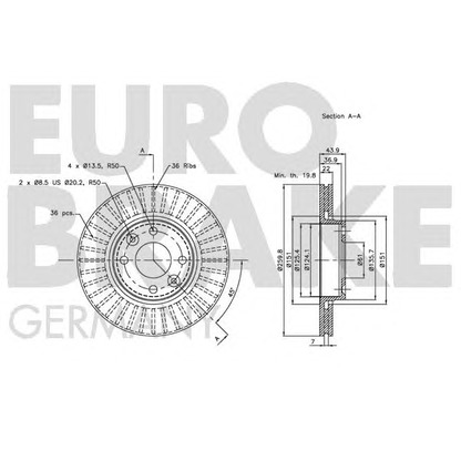 Foto Disco  freno EUROBRAKE 5815202264