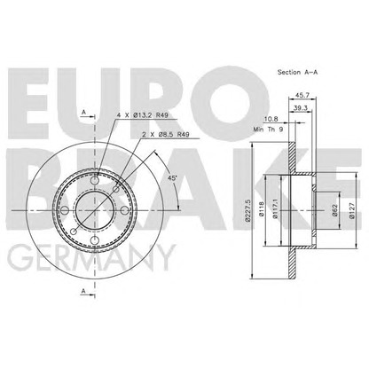 Foto Disco de freno EUROBRAKE 5815202302