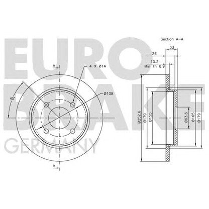 Foto Bremsscheibe EUROBRAKE 5815202536