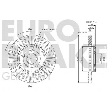 Foto Disco  freno EUROBRAKE 5815202550