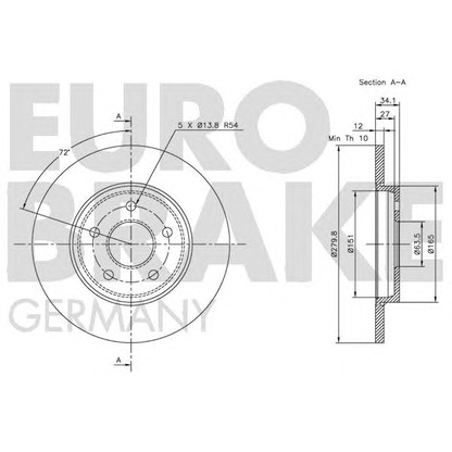 Photo Brake Disc EUROBRAKE 5815202551
