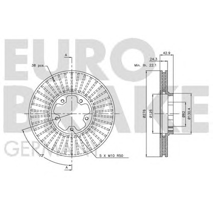 Foto Disco de freno EUROBRAKE 5815202554