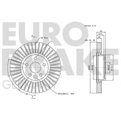 Фото Тормозной диск EUROBRAKE 5815202573