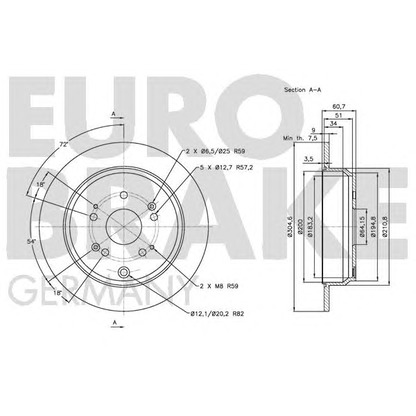 Фото Тормозной диск EUROBRAKE 5815202642
