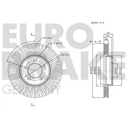 Photo Brake Disc EUROBRAKE 5815203263