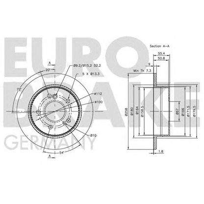 Photo Brake Disc EUROBRAKE 5815203318