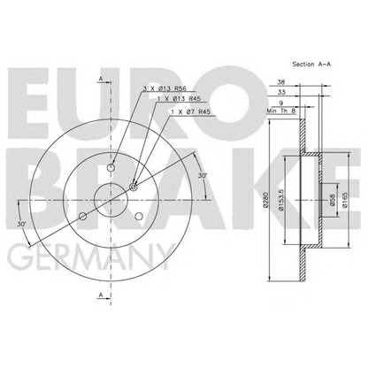 Photo Brake Disc EUROBRAKE 5815203348