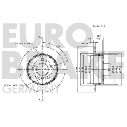 Foto Disco de freno EUROBRAKE 5815203374