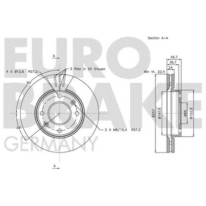 Photo Disque de frein EUROBRAKE 5815203410