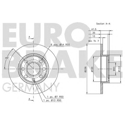 Zdjęcie Tarcza hamulcowa EUROBRAKE 5815203605