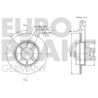 Photo Brake Disc EUROBRAKE 5815203722