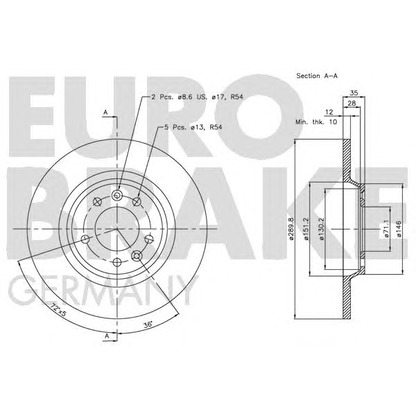 Foto Disco de freno EUROBRAKE 5815203729