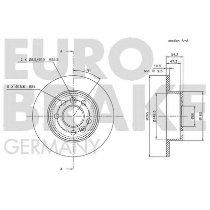 Zdjęcie Tarcza hamulcowa EUROBRAKE 5815203929