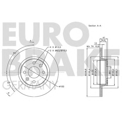 Photo Disque de frein EUROBRAKE 5815203939