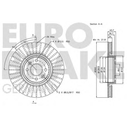 Фото Тормозной диск EUROBRAKE 5815203947