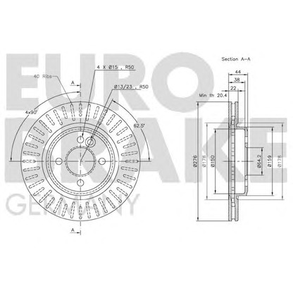 Foto Disco  freno EUROBRAKE 5815204016