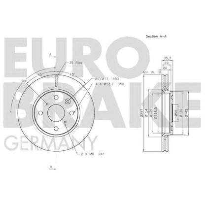 Photo Disque de frein EUROBRAKE 58152045102
