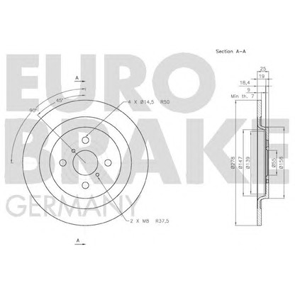 Photo Disque de frein EUROBRAKE 58152045111
