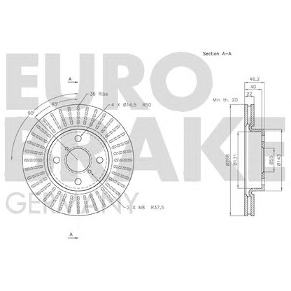 Photo Disque de frein EUROBRAKE 58152045115