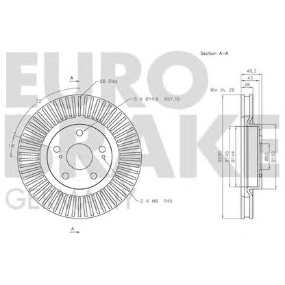 Foto Bremsscheibe EUROBRAKE 58152045117