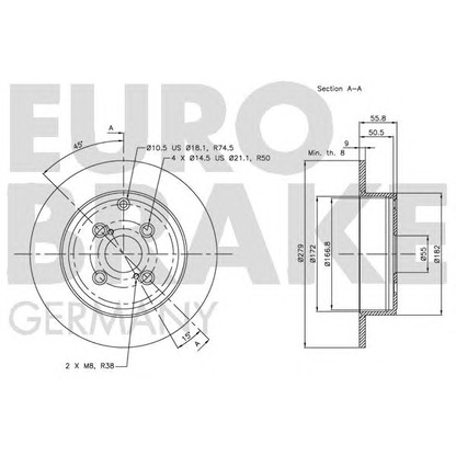 Foto Disco de freno EUROBRAKE 5815204585