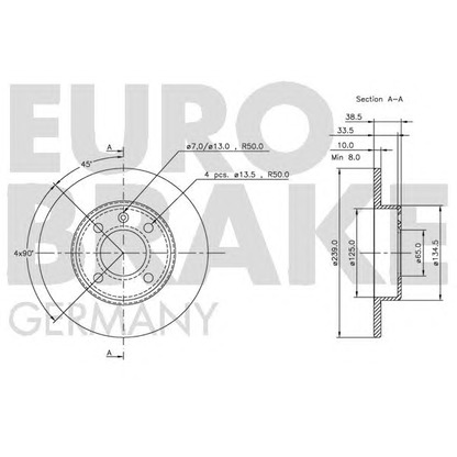 Photo Disque de frein EUROBRAKE 5815204704