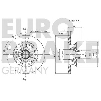 Zdjęcie Tarcza hamulcowa EUROBRAKE 5815204727