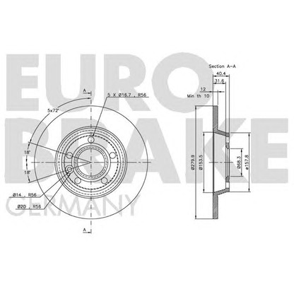 Zdjęcie Tarcza hamulcowa EUROBRAKE 5815204767