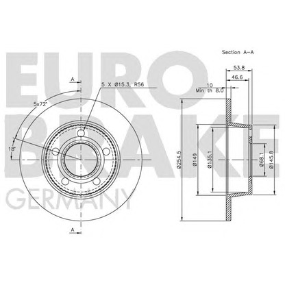 Фото Тормозной диск EUROBRAKE 5815204770