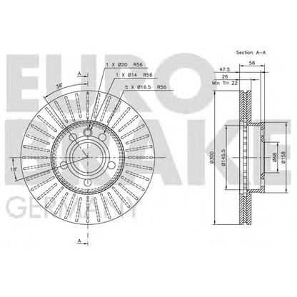 Photo Disque de frein EUROBRAKE 5815204772