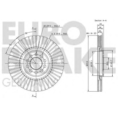 Foto Disco de freno EUROBRAKE 5815204774