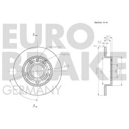 Foto Disco de freno EUROBRAKE 5815204778