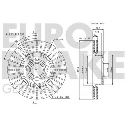 Foto Disco  freno EUROBRAKE 5815204783