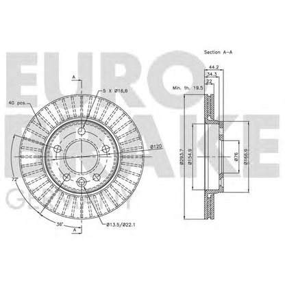 Photo Disque de frein EUROBRAKE 5815204797