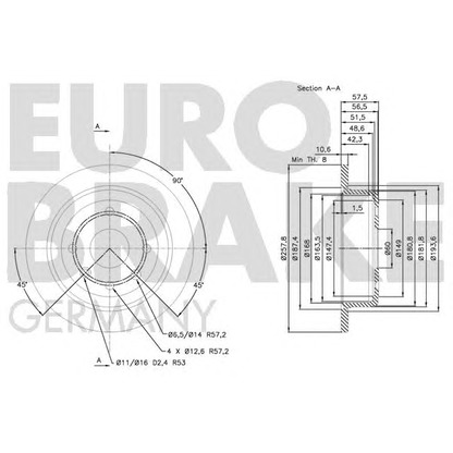 Zdjęcie Tarcza hamulcowa EUROBRAKE 5815205011