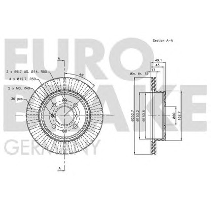 Фото Тормозной диск EUROBRAKE 5815205213