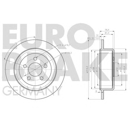 Фото Тормозной диск EUROBRAKE 5815209322